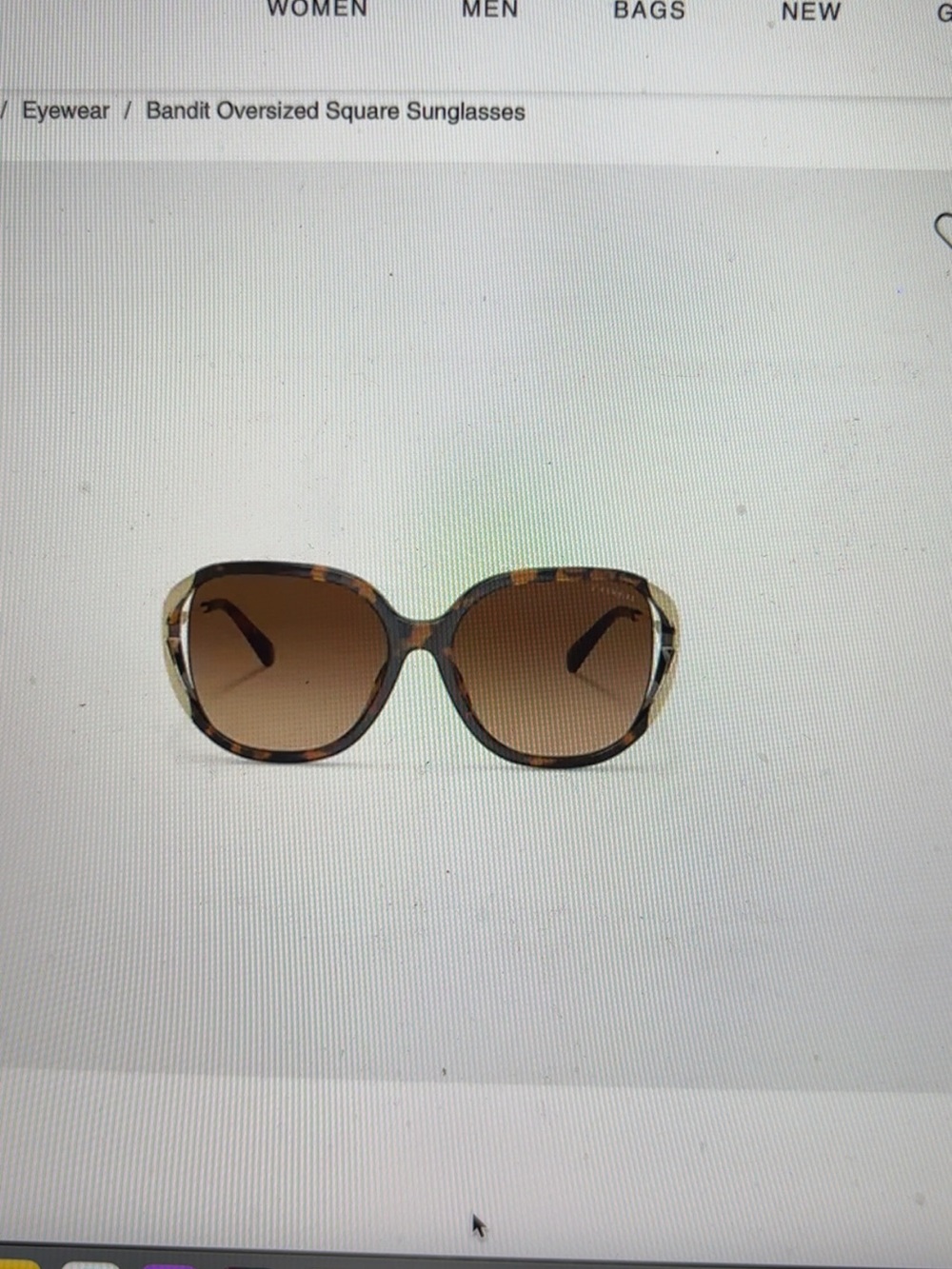 Coach Bandit Oversized Square Sunglasses Dark Tortoise/Gold - Picture 5 of 5
